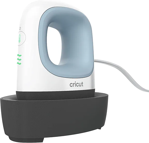 Cricut EasyPress Mini for Heat-Pressing Small Objects like Shoes, Stuffed Animals, Hats and More, Features 3 Heat Settings & Precision Tip, Ceramic-Coated Heat Plate, Compact & Lightweight, Zen Blue