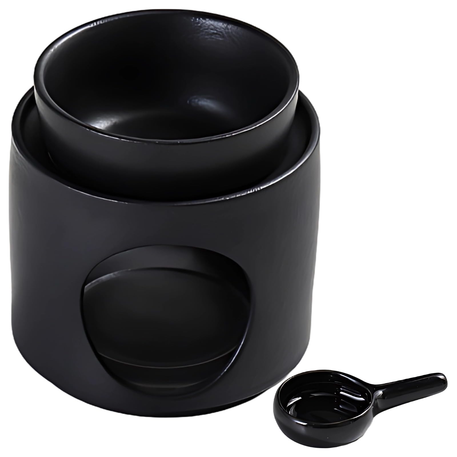 Keramik-Wachsschmelzer, Matter Öldiffuser mit Teelichthalter, 3,4 oz/100 ml Fassungsvermögen, Separates Kerzenfach, Raumduftbrenner für Aromatherapie, Spa, Yoga, Zuhause, Wohnzimmer, Bad