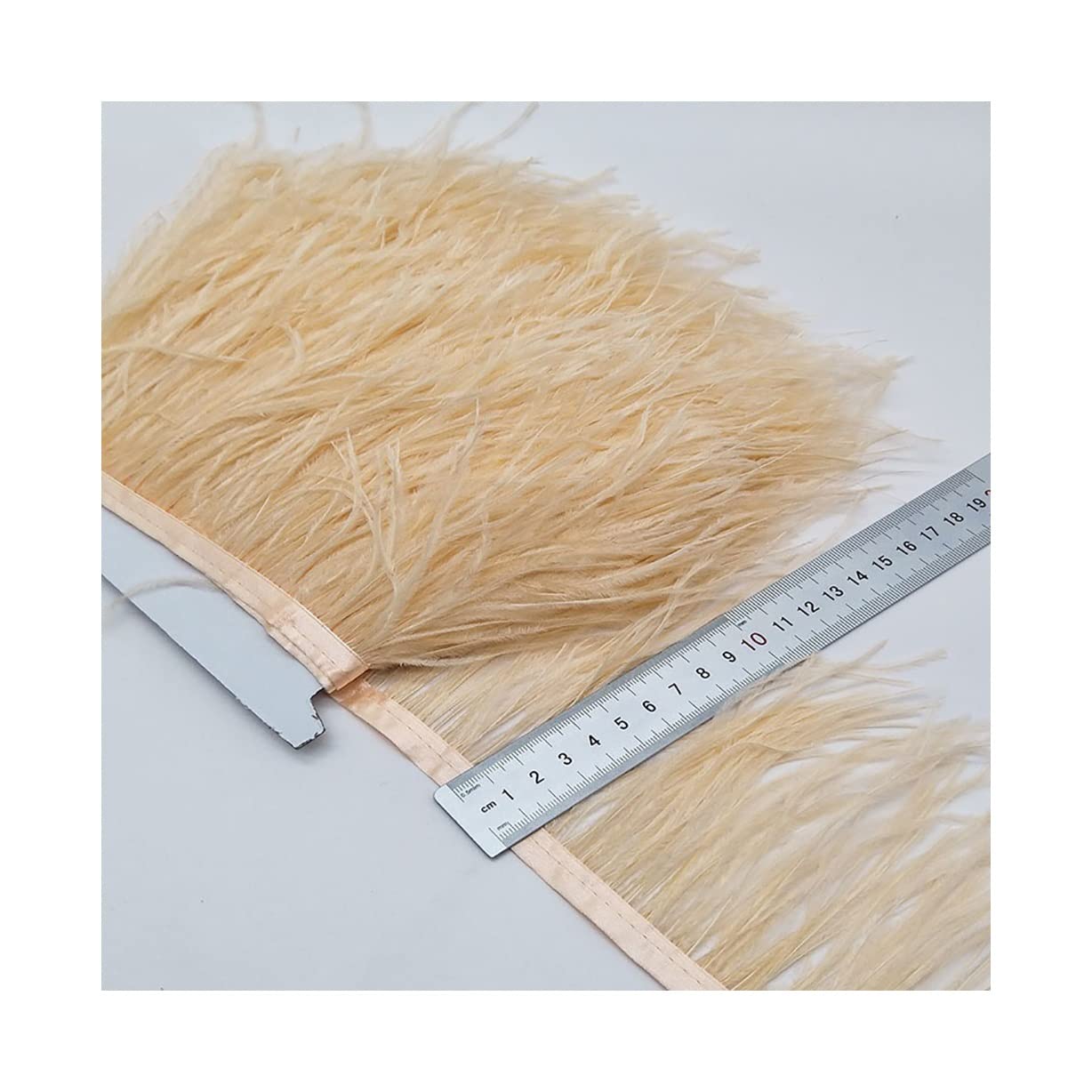 Galon de plumes d'autruche haut de gamme vert menthe de 10 à 15 cm pour haute couture