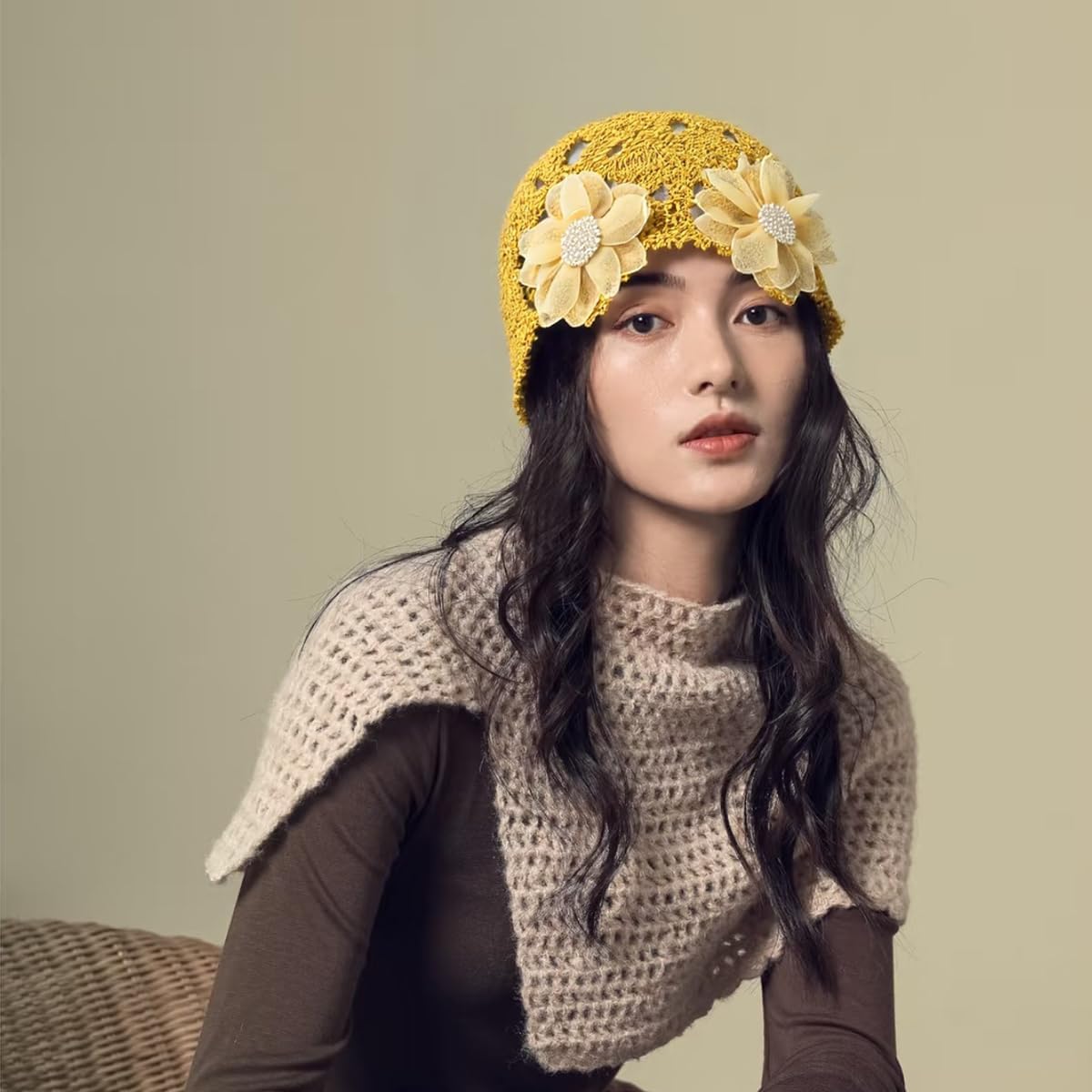 Handmade Crochet Beanie Sun Summer Hat Skull Cap for Women Lace Beach Hat Lightweight - Image 3