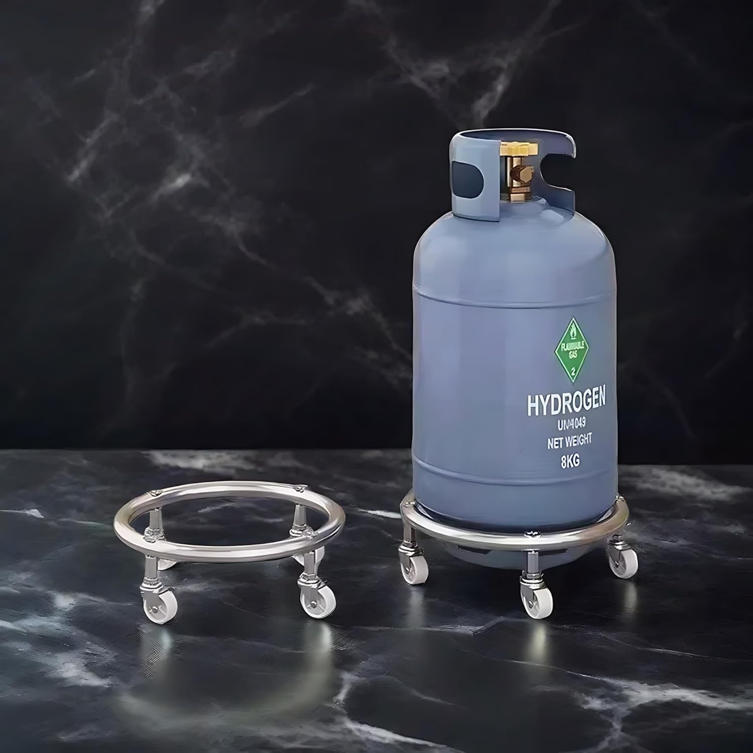 Purthmile Movable Propane Cylinder Base, Propane Cylinder Rack Cart Stand, 4 Wheel Bucket Cart with Brake Wheels, Cylinder Mount, Bucket