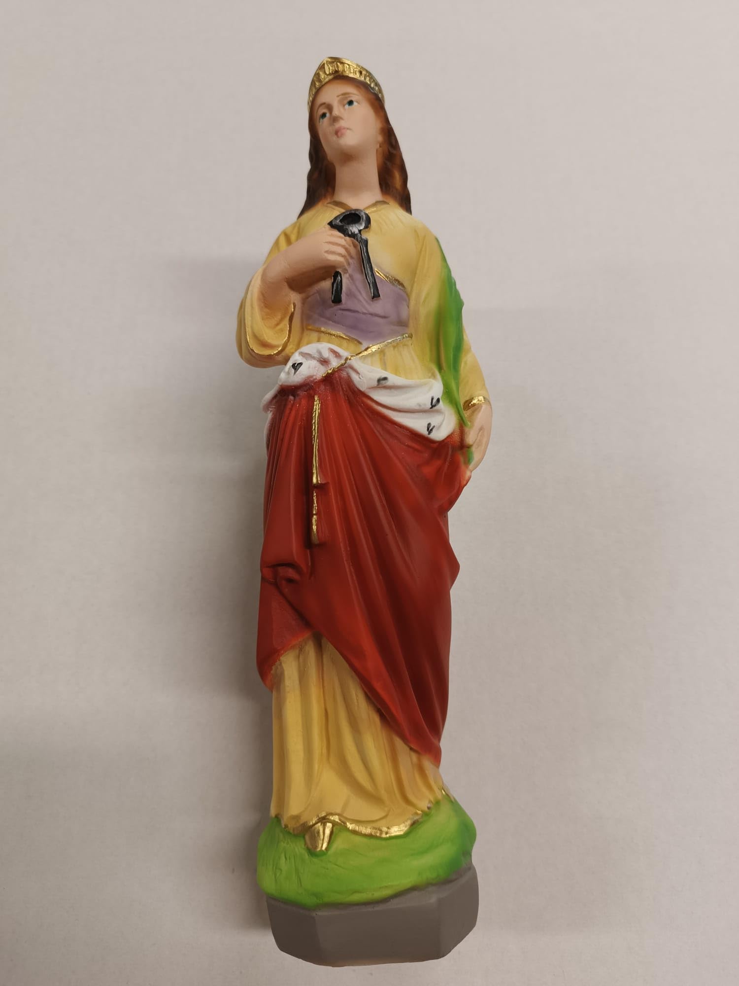 Generico ArteSacracaravaggio Statua di Santa Apollonia cm 30 (11,81 inches) in marmo resina piena decorata a mano di produzione artigianale italiana