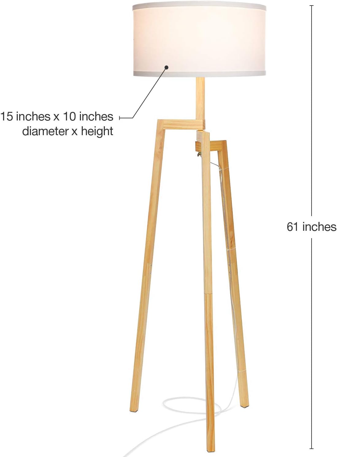 🔥 Brightech New Mia LED Tripod Floor Lamp– Modern Design Wood Mid Century Modern Light for Contemporary Living Rooms- Rustic, Tall Standing Lamp for Bedroom, Office- White Shade Super Brands Brightech New Mia LED Tripod Floor Lamp– Modern Design Wood Mid Century Modern Light for Contemporary Living Rooms- Rustic, Tall Standing Lamp for Bedroom, Office- White Shade