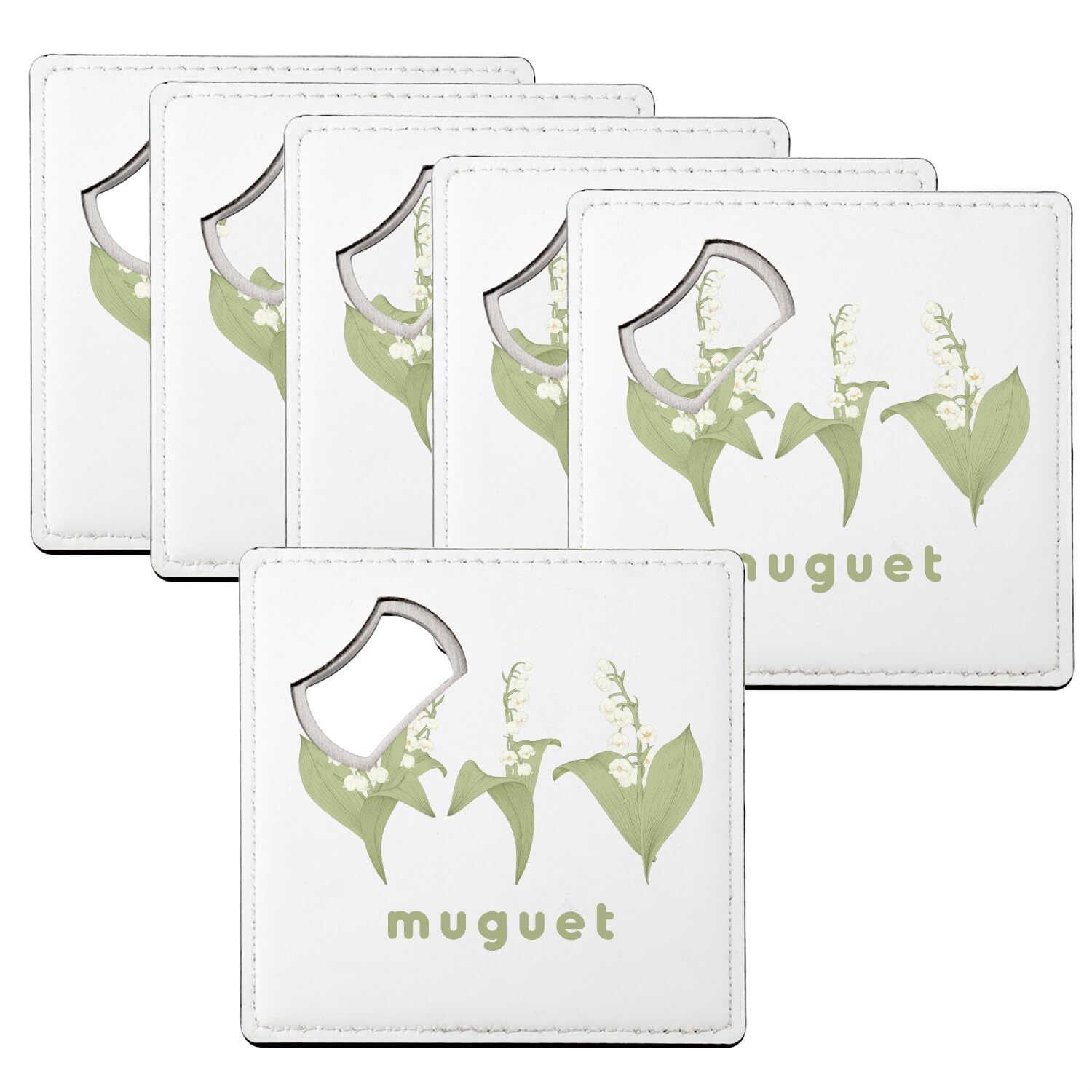 Sous verre décapsuleur muguet fleurs dessous de verre original original