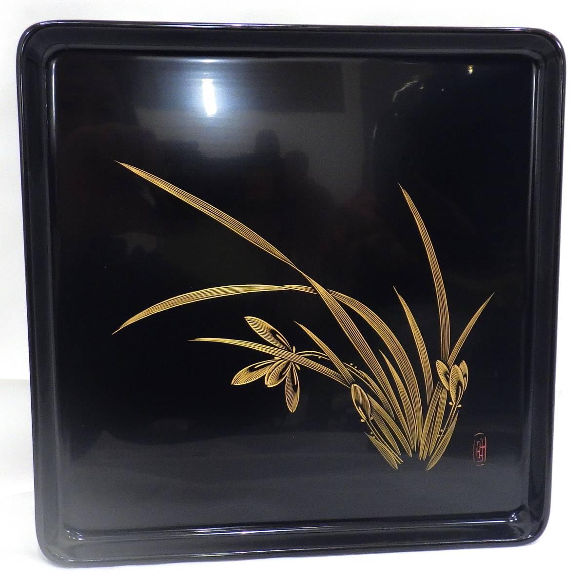 Amazon.co.jp: 10240ーA 輪島塗 お盆 盆 蒔絵 漆器 花 石川県 能登 
