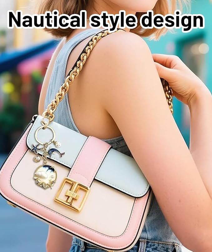 Image of 6 PCS Aesthetic Keychain, Cute Butterfly Bag Charms for Girls, Alloy Metal Key Chain Set with Six Pieces