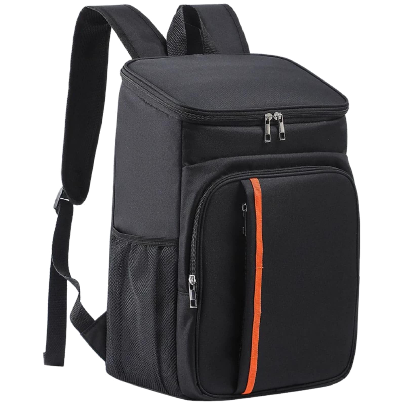 Surwin Picnic Insulated Cooler Backpack, Waterproof Leakproof Picnic Cooler Bag Rucksack Lunch Cool Bag Backpack 23L Large Capacity Thermal Insulated Rucksack for Camping (Black,42x29x19cm)