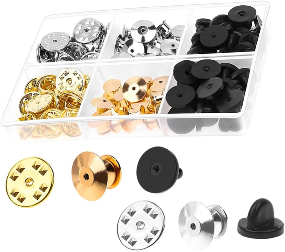 Veemoon Locking Clasp Pin Backs Keepers Brooch Parts for Jewelry Making and Projects Secure Grip for Daily Use and Easy Storage