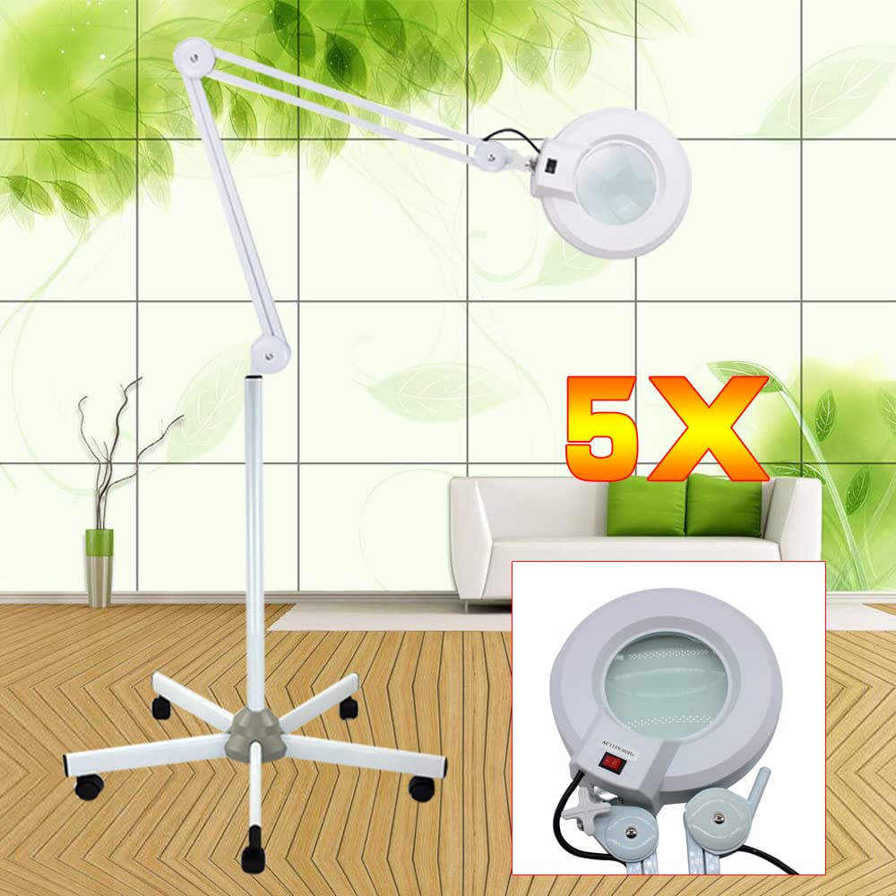5Dioptrien Lupenlampe Kosmetik Lupenleuchte Mit Stativ Beauty Salon Kaltlicht Standlupe Spa Kosmeticlupe Lampe Energy Saving Verstellbar Led Arbeitsleuchte Lupe Lupenleuchten Kosmetikleuchte Licht