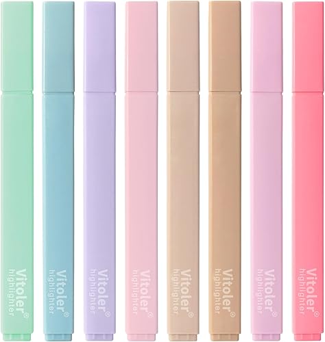 Resaltadores, paquete de 8, colores surtidos, punta de cincel, resaltador bíblico que no se corre en colores pastel para diario, oficina, escuela,