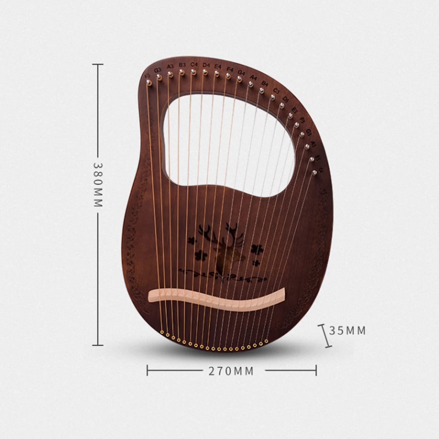 Arpa lira 16 corde in mogano, strumento lira classico retr貌, portatile, in legno massello, con borsa, corde extra e chiave accordatura, per principianti amanti della musica