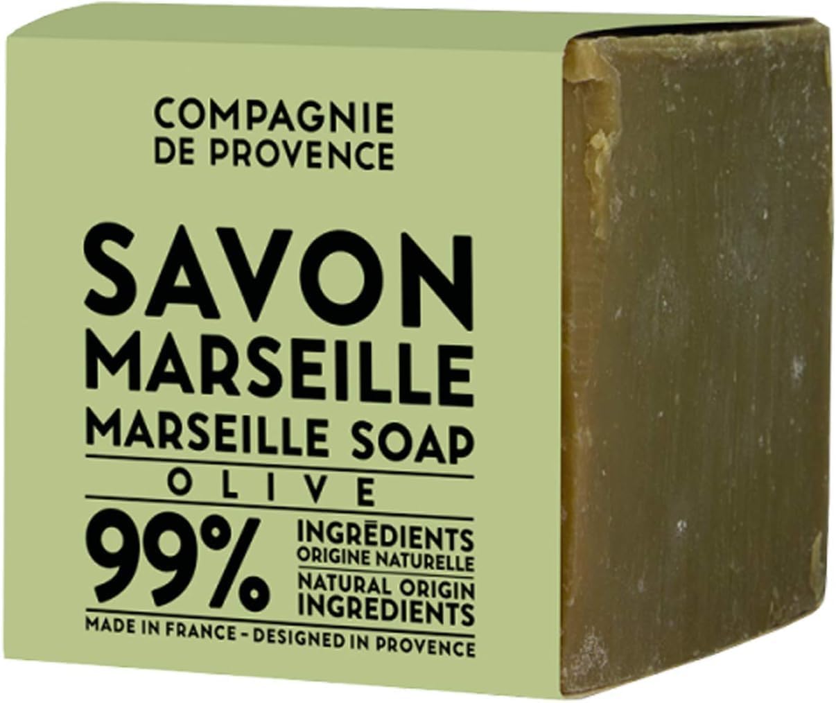 Compagnie de Provence Savon Marseille Olive Soap Cube - 400 grams - Made in France