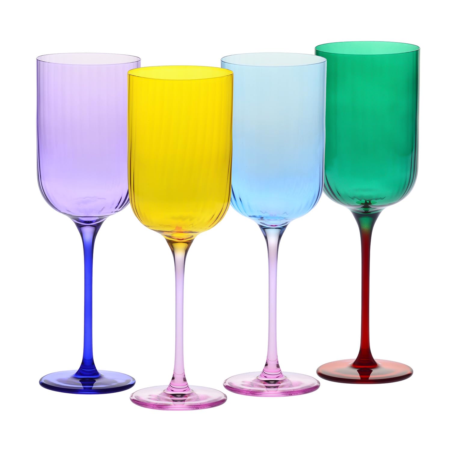 Weingläser 350 ml – 4er Set – Aurora Kollektion – Violett-Blau – Handgefertigt & Farbveredelt – Kristallglas – Elegant & Modern – Geschenk