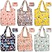 Shopping Bags Reusable Grocery bags Totes 50 lbs Packable Recyclable Machine Wash Flat Bottom Light Weight Flamingo Cactus Giraffe
