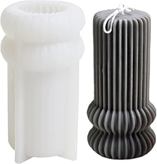 Stripe Roman Column Silicone Candle Mold Geometric Wax Soap Mold Fondant Chocolate Cake Baking Mould Plaster Clay Resin Epoxy Mold