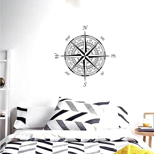 bibitime Brújula de vinilo calcomanía decorativo para pared calcomanías N S W E Dirección Indicador Señal Casa Mural recámara Habitación de los