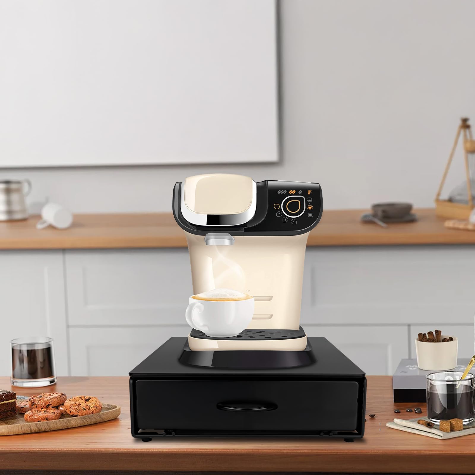 JOYBOY Cassetto Porta Cialde,Cassetto Porta Cialde Caffè,Drawer Storage Contenitore Organizer,Cassetto Porta Capsule Compatibile con Vertuoline(Capacità 40 Cialde) - 3