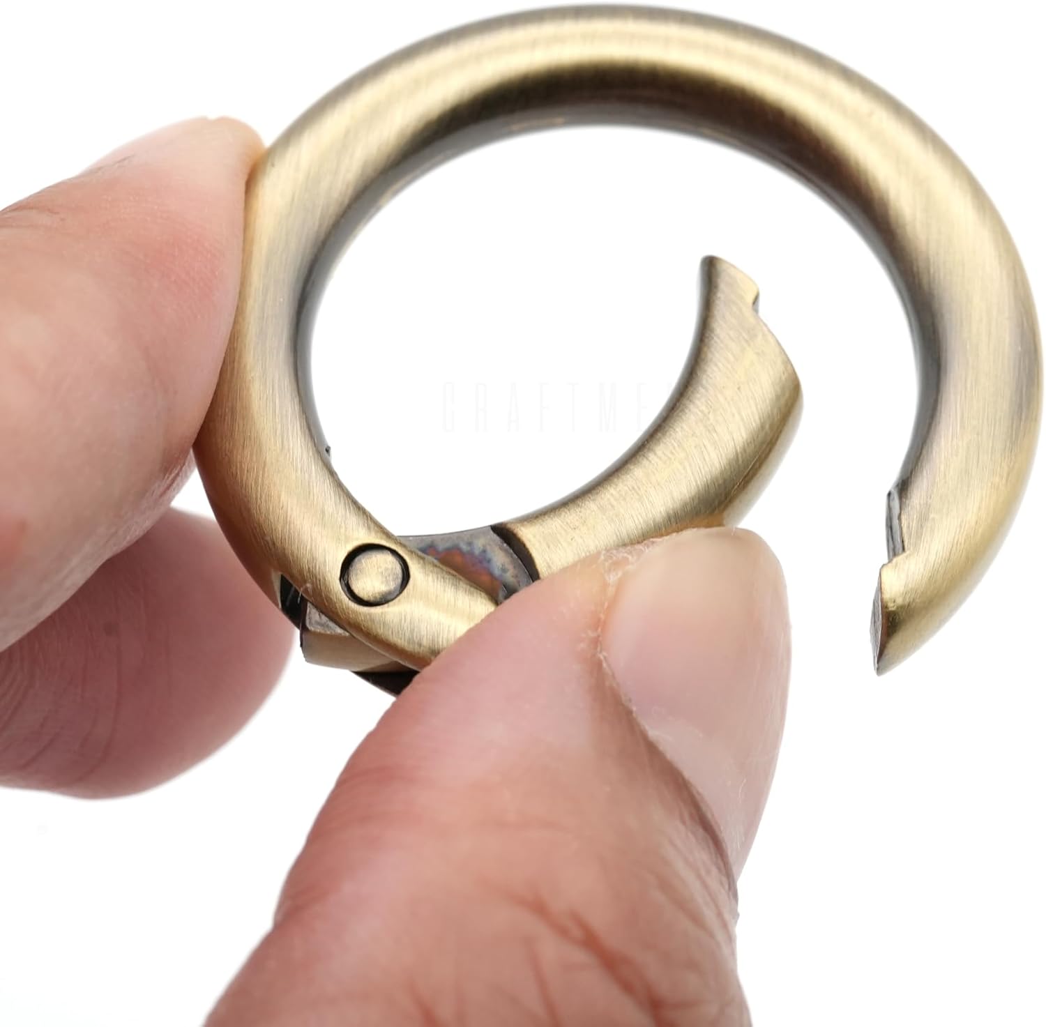 CRAFTMEMORE Metal O Ring Spring Opening Purse Making Snap Trigger O-Rings Clip Key Ring Holder Purse Hardware 4pcs SCOS (3/4 inch, Brushed Brass) - Image 4