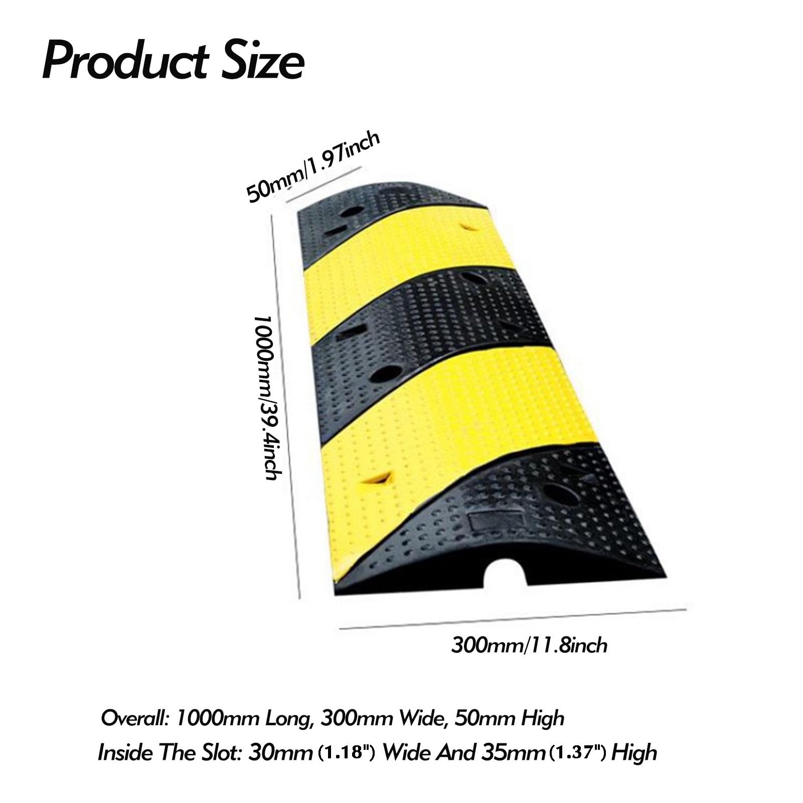 Topes de velocidad, cubierta protectora de goma para cable de velocidad de 2 canales, almohadilla de rampa modular para tráfico de aire libre, protector de manguera de rampa de cable de suelo