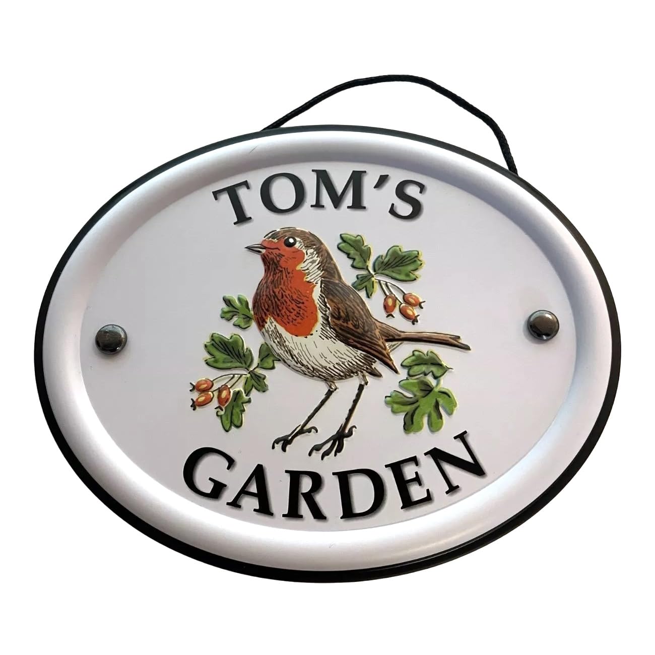 Panneau de jardin personnalisé en métal Tom's Garden à suspendre pour extérieur