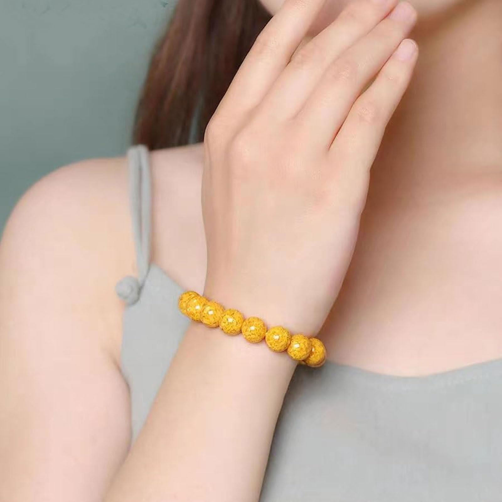 Braccialetto curativo Bracciale cinabro Naturale,Bracciale di Preghiere di guarigione,bracciali di Perline,Bracciale Feng Shui,Bracciale di Perline Elasticizzato con Perline Rotonde Unisex