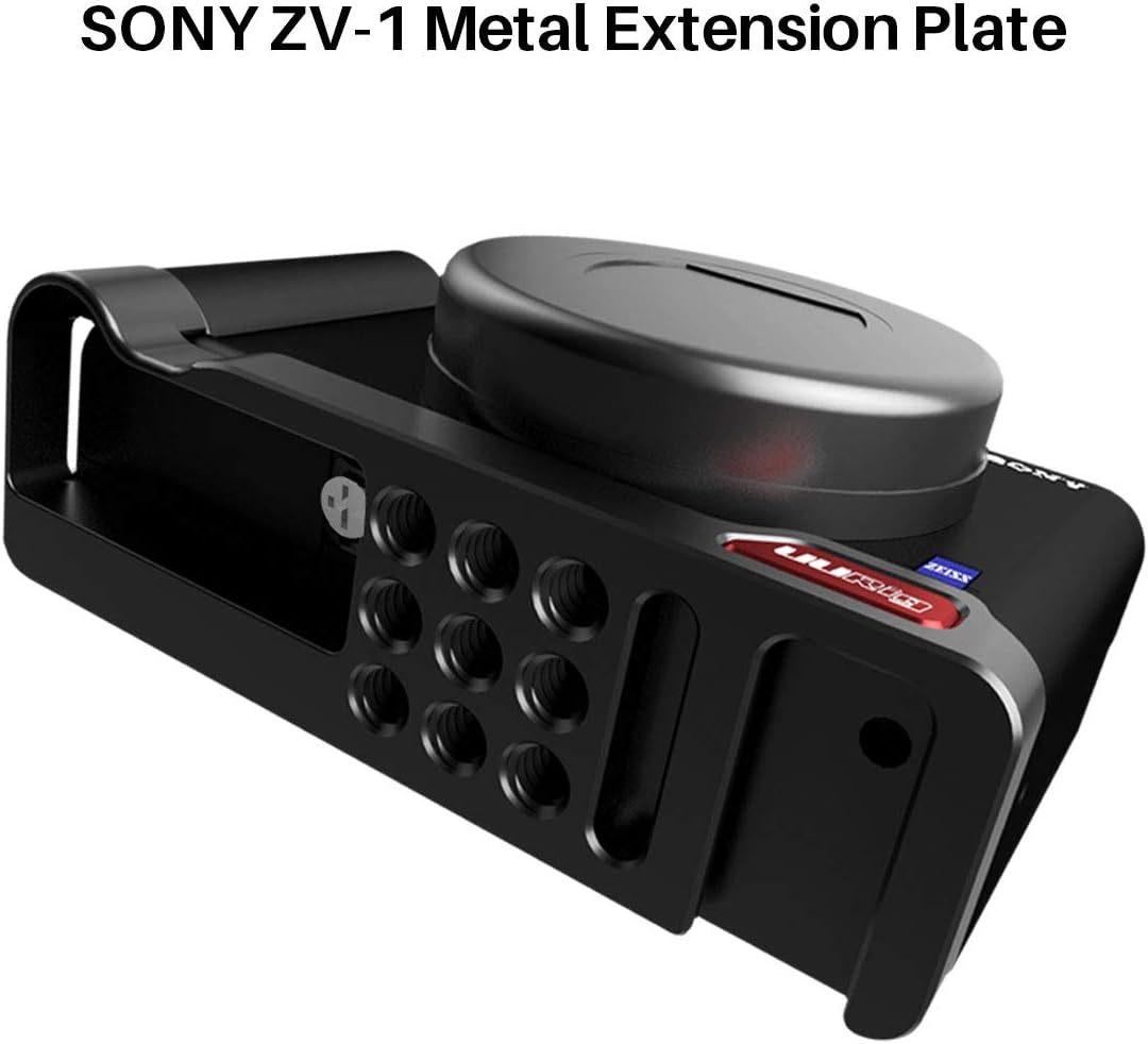 ZV-1 Camera Base Mount Bracket for Sony ZV1 Compact Camera, with Cold Shoe Microphone/Light Extension Mount on Bottom, Support Vertical Video Shooing YouTube Streaming Vlog Accessories - UURig R054 : Electronics