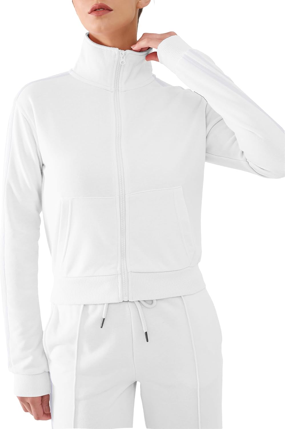 DITOK Track Suits for Women Set 2 Piece Spring Lounge Outfits Zip Up Sweatshirt & Sweatpants with Pocket Jogger Sweatsuits - Image 4