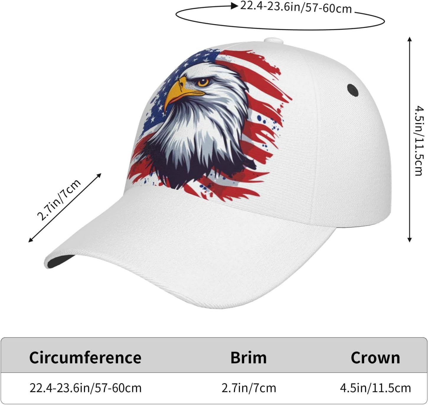 Bald Eagle American Flag Baseball Cap for Men Women Adjustable USA Flag Patriotic Trucker Sun Hats Unisex - Image 4