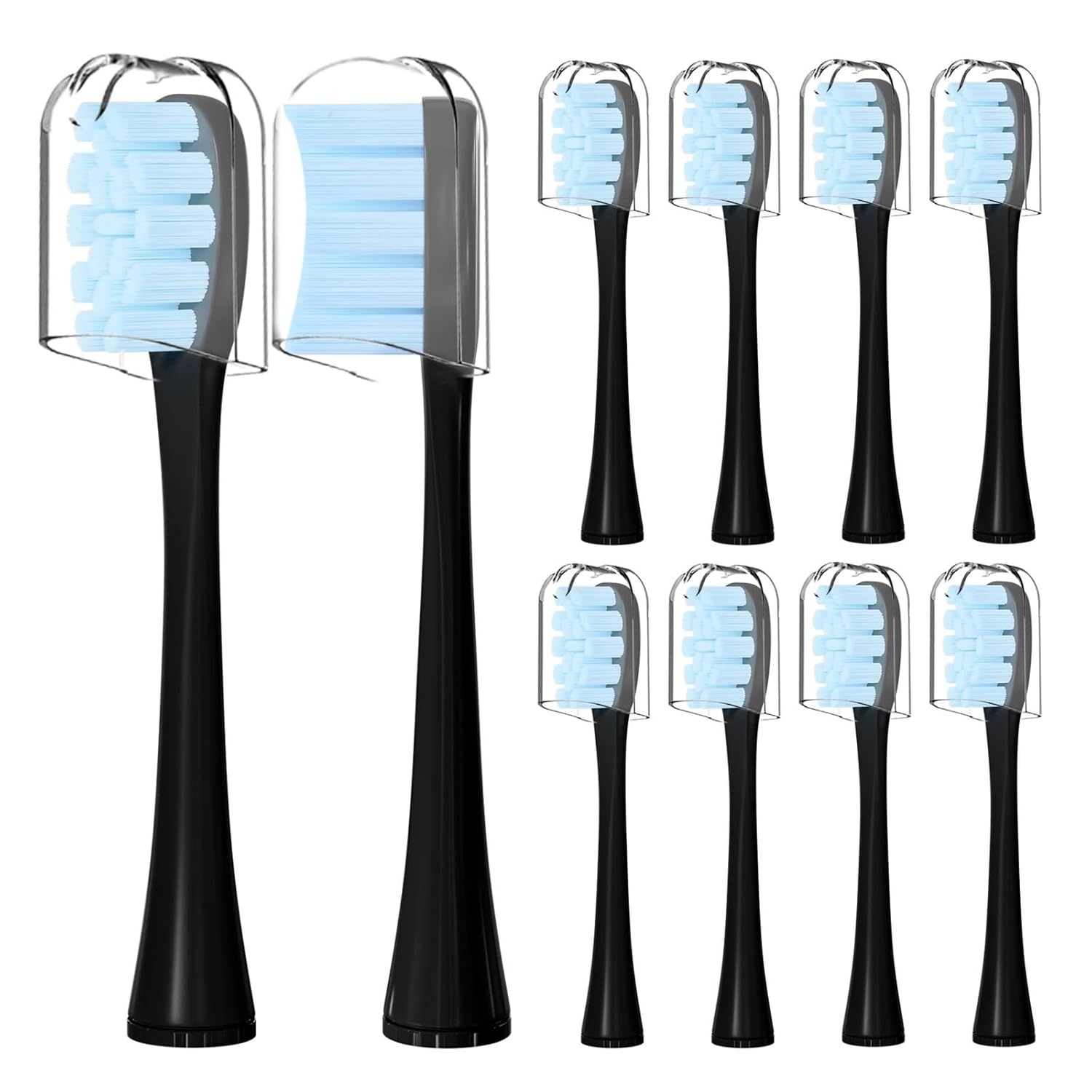 Cabeçote Substituto para Escova Elétrica 7MAGIC - Compatível e Eficiente na Higiene Bucal com Tampa Protetora (Preto)