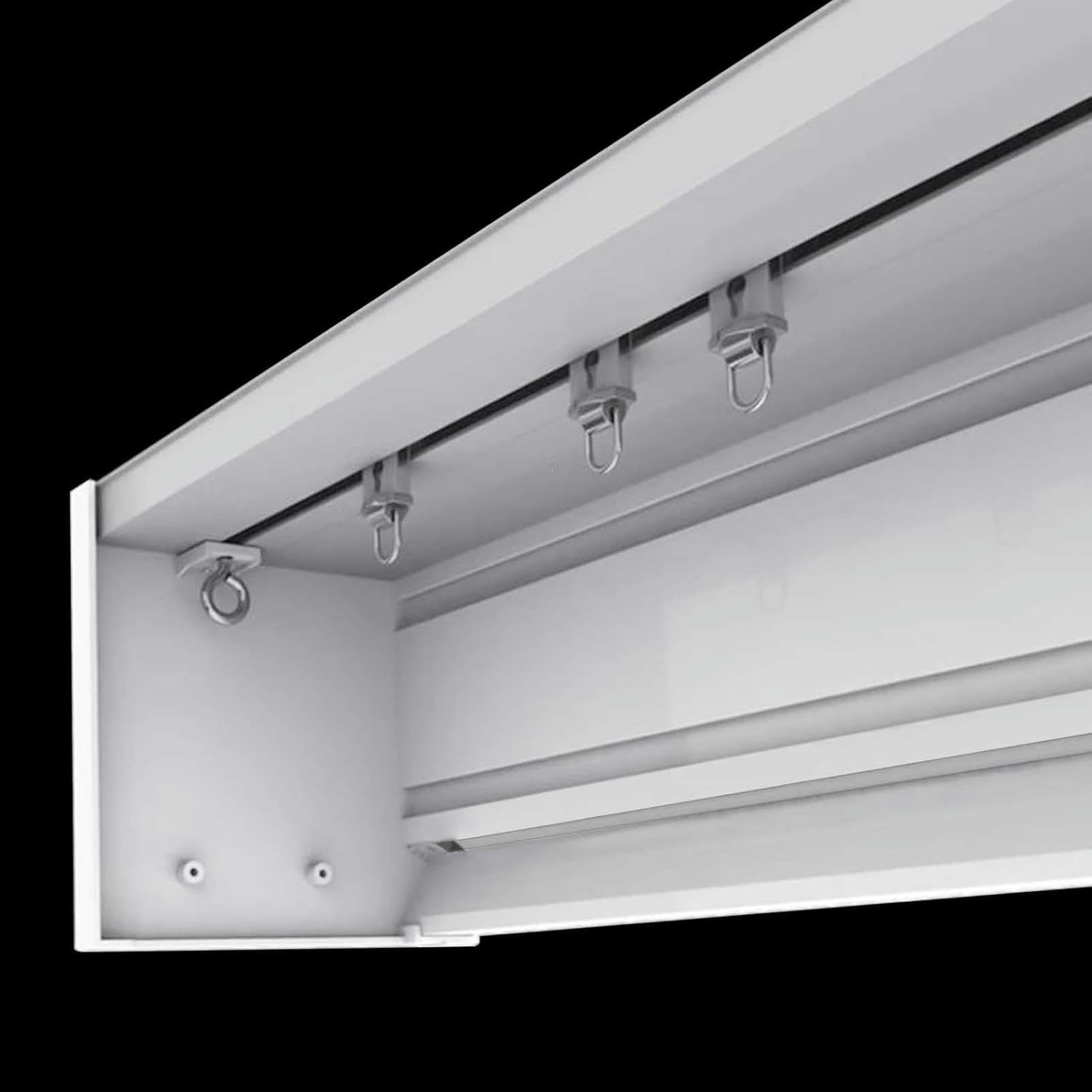 Cache-Rideau Blanc avec Tringle à Rideau Simple pour Fixation Murale (130 cm / 4,3 pi), Supports Inclus