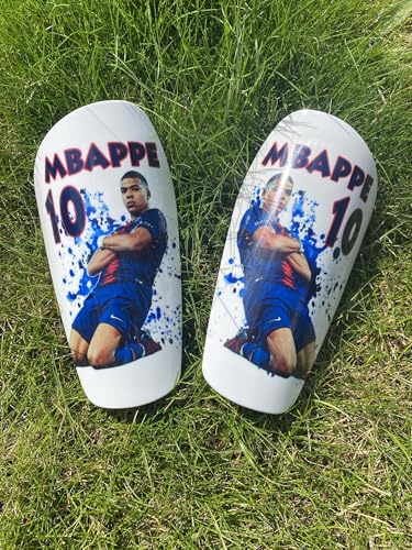 Kylian Mbappe custom shin pads, training, football, sports, gift (X-Small)