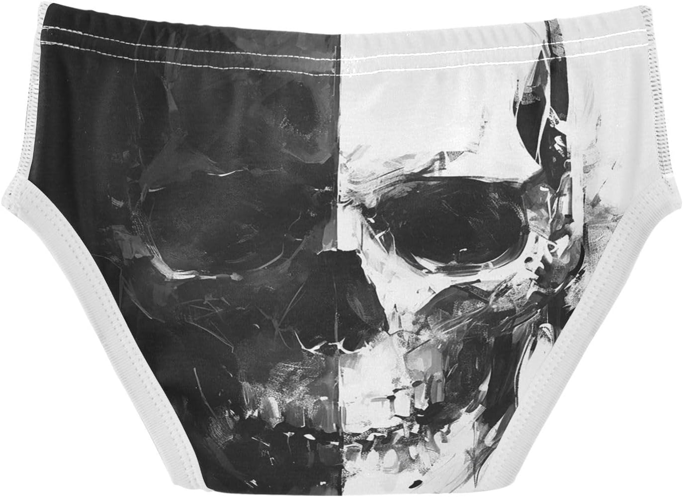 visesunny Boys Training Underwear Black White Ink Skull Breathe Cotton Potty Briefs Size 2T-8Y for Toddler