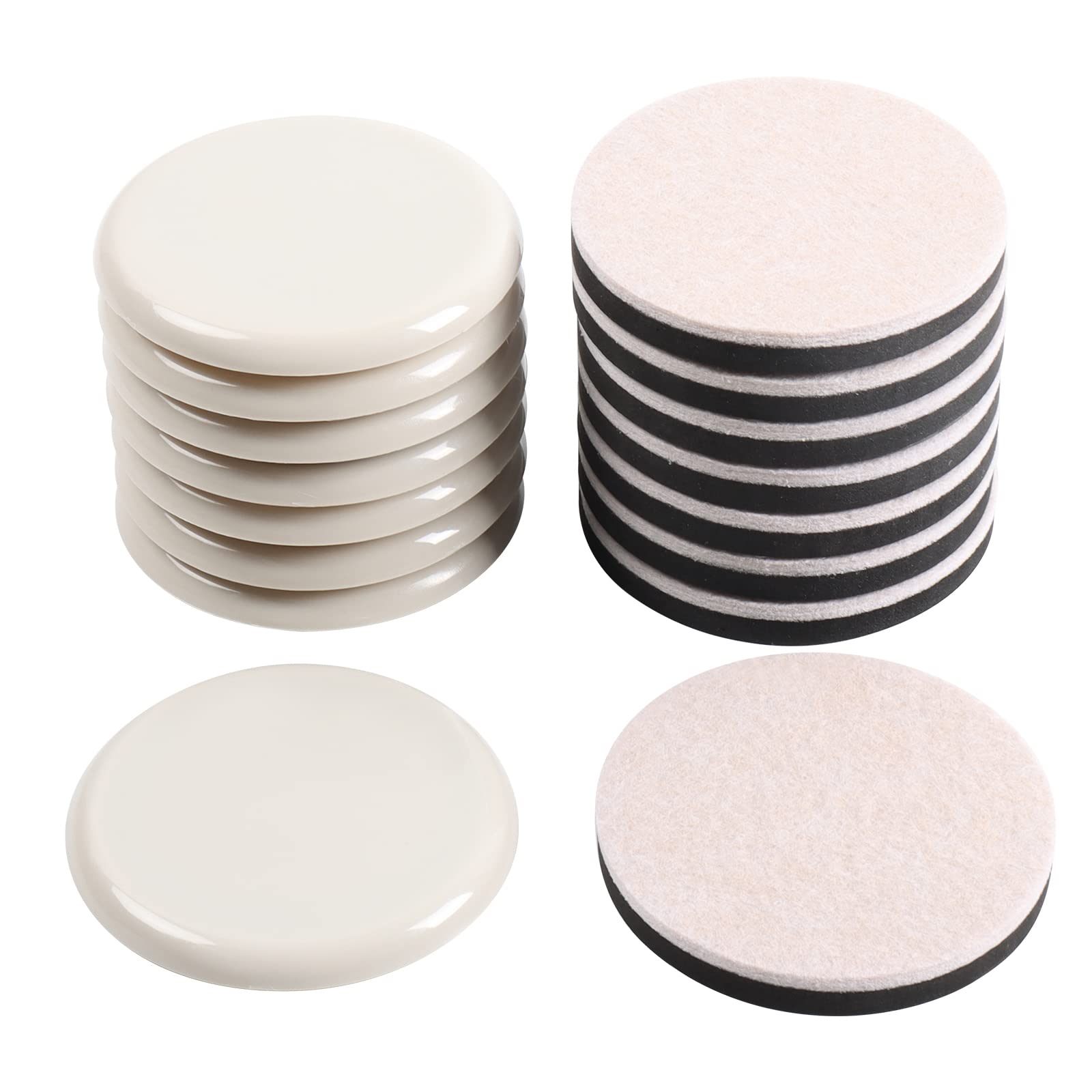 Lot De 24 Patins Autocollants Pour Meubles, 2,5 Cm Pour Moquettes