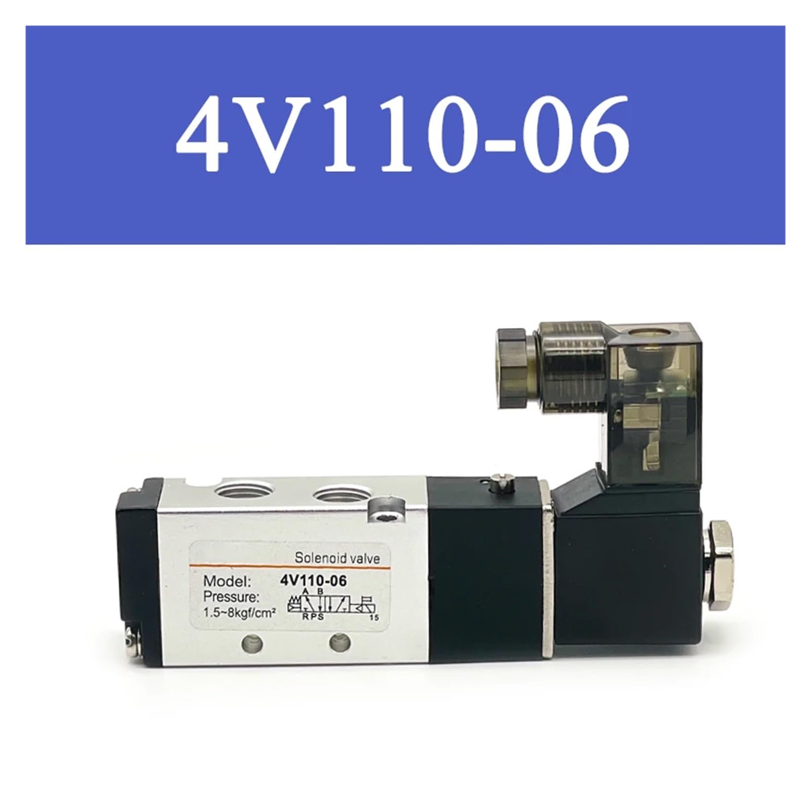 4V110-06 Air 2-Position 5-Wege elektronisch pneumatisch mit pneumatischem Anschluss Magnetventil DC12V DC24V AC220v AC110V AC36V(4V110-06 8MM,DC24V)