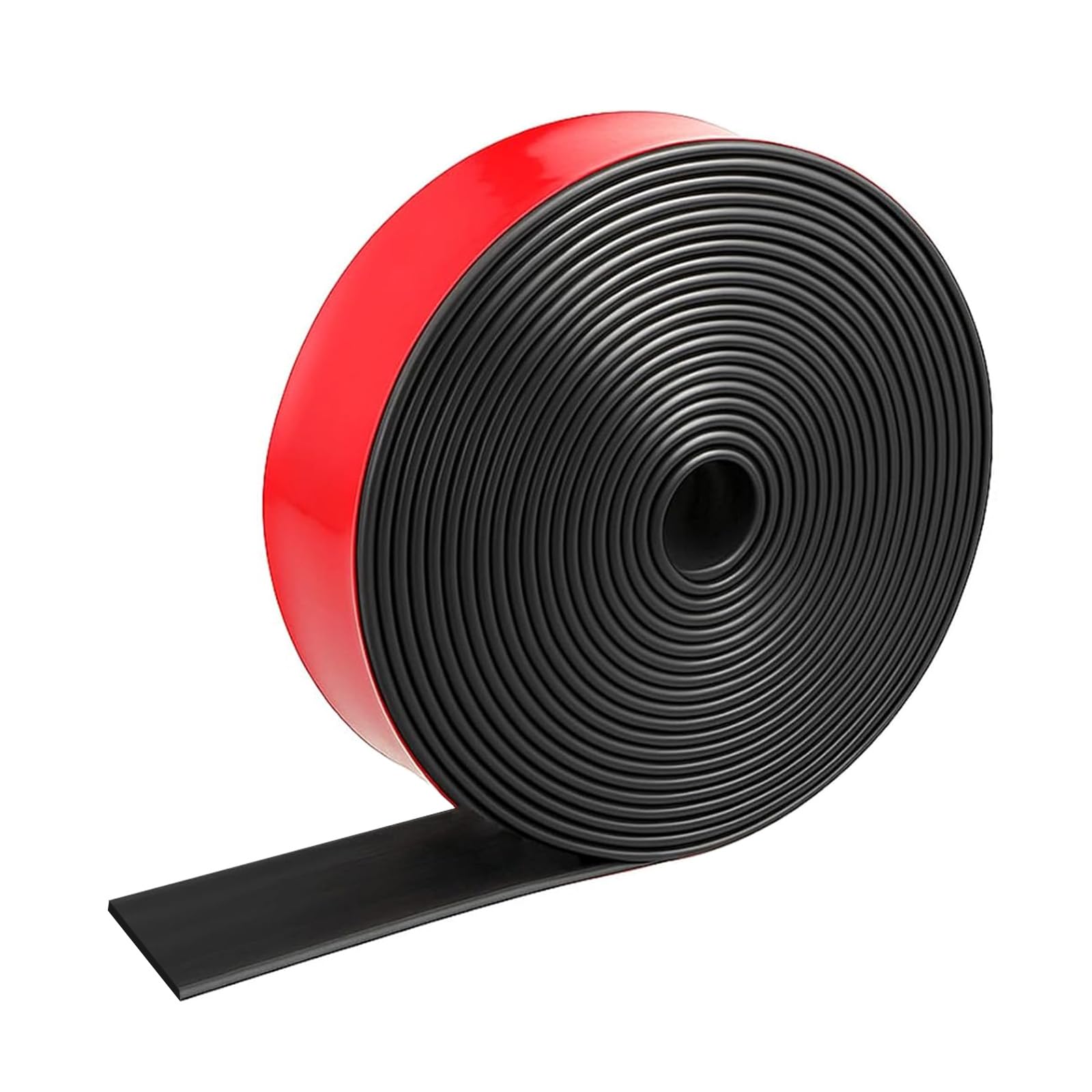 Self Adhesive Rubber Strip 5m(L)×25mm(W)×3mm(T) Neoprene Rubber Sealing Strip Solid Rubber Tape Roll for Weather Sealing Floor Protection DIY Gaskets Anti-Slip Pads Vibration Damping Craft Projects
