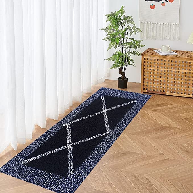 Image of Hot Thread Kitchen Runner Floor Mat & Runner with Runner Size (120x40 cm) LxW Centimetres and Bathmat Size (60x40 cm) LxW Centimetres (WHITE KATA, RUNNER)