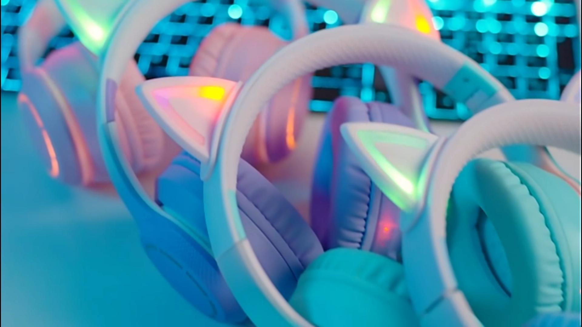 Amazon.co.jp: WANCHIY 猫耳ヘッドホン オーバーイヤー ゲーミング