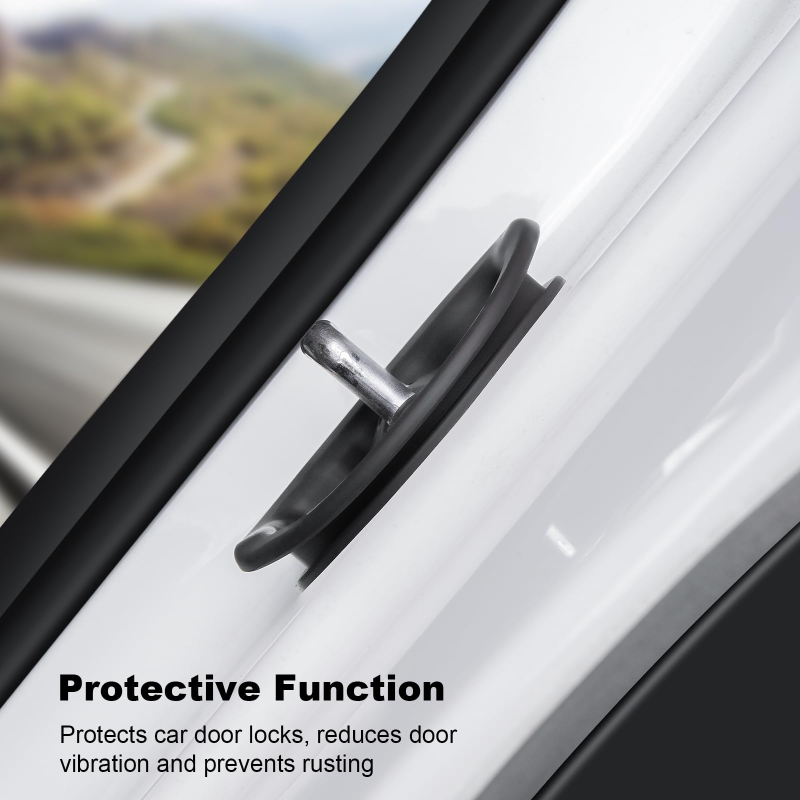 KUNIST Upgraded 4PCS Silent Shock Pads Silicone Door Lock Protector for 2026 New Model Y, Car Door Lock Latches Cover for Tesla Model 3 and Model Y 2017-2026 Accessories