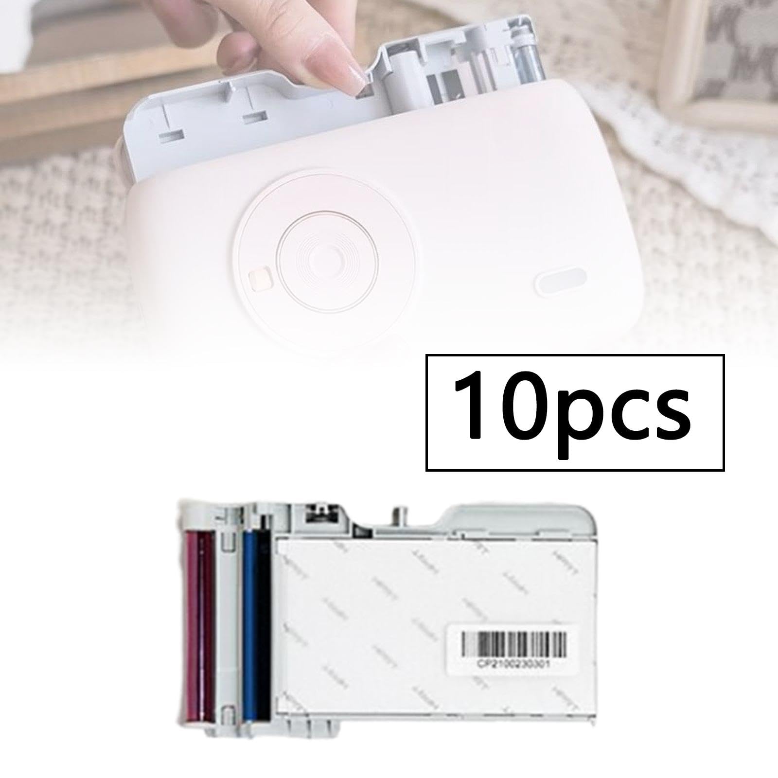 Qianly 100 Hojas de Papel Fotográfico para Dactilares para Impresora Instantánea a Color CP2100.
