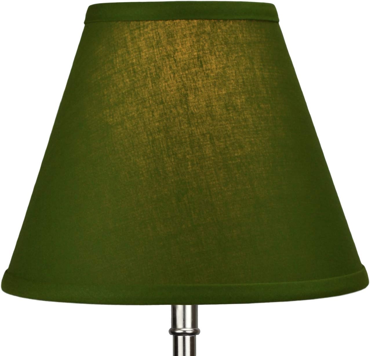 FenchelShades.com Lampshade 5" Top Diameter x 10" Bottom Diameter x 8" Slant Height with Clip-On Attachment for Standard Edison-Style Lightbulb (Linen Avocado)
