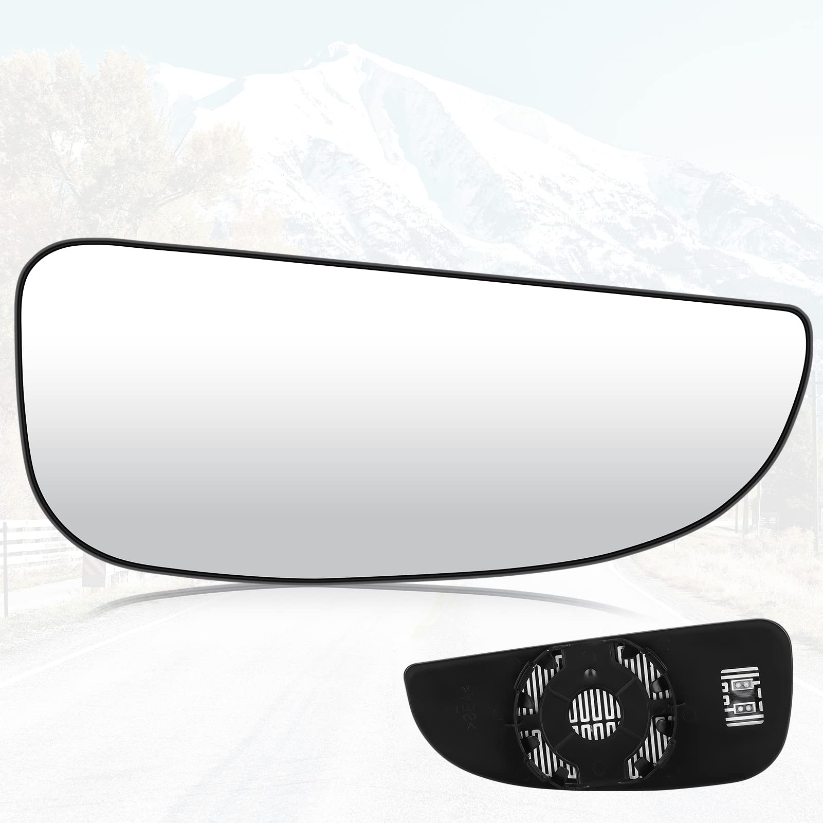 Youxmoto Passenger Right Side Heated Mirror Glass Replacement 2014-2021 Fit For Ram Promaster 1500 2500 3500 Side View Convex Lower Mirror Glass w/