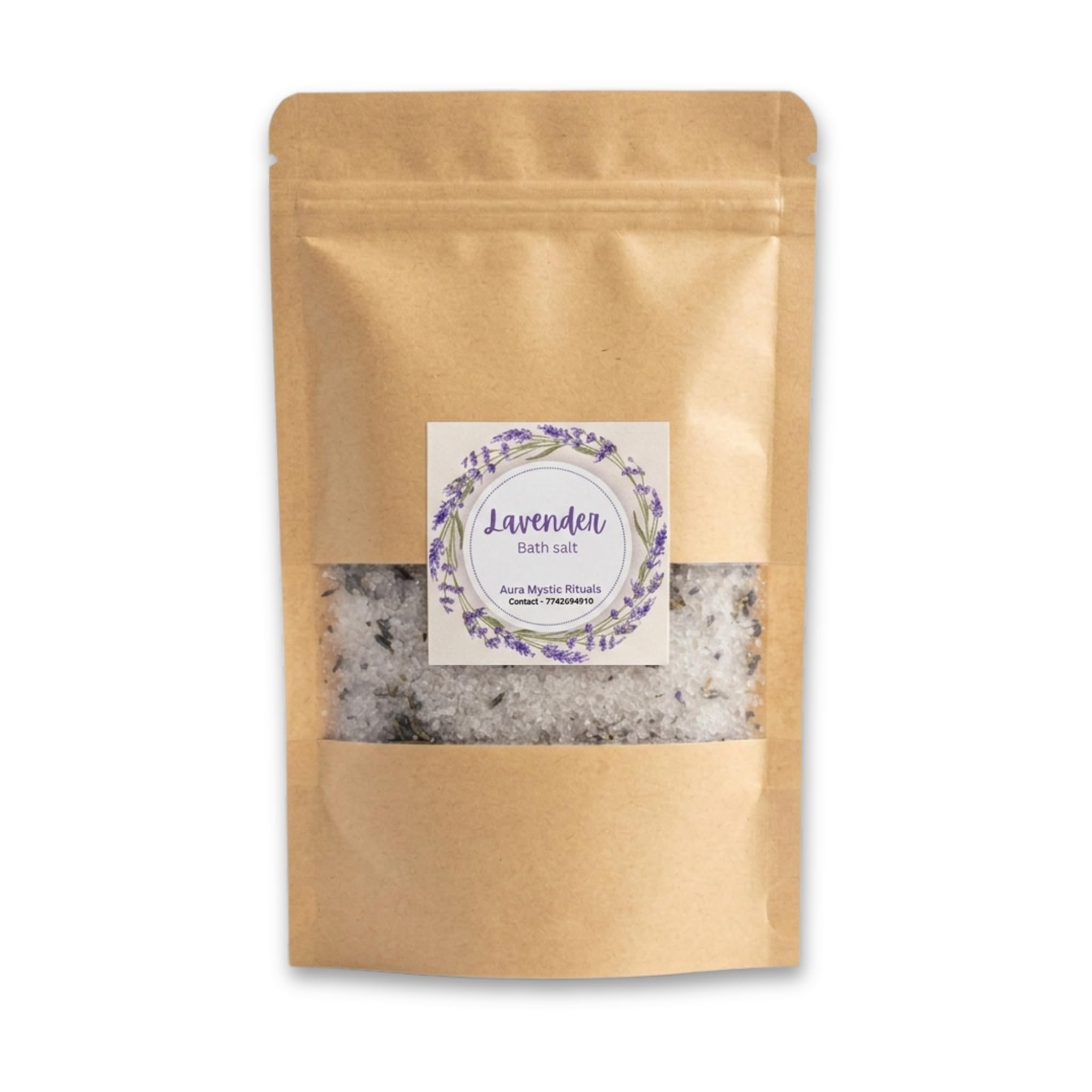Aura Mystic Rituals Lavender Bath Salt – Relaxing & Calming Mineral Soak for Stress Relief, Detox & Skin Care Natural Spa Bath Salt-image-0