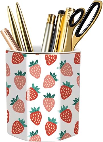 Miniatura 35 de WAVEYU - Soporte de cerámica para bolígrafos para escritorio, lindo, taza de lapices para escritorio, organizador de escritorio, soporte para negro,