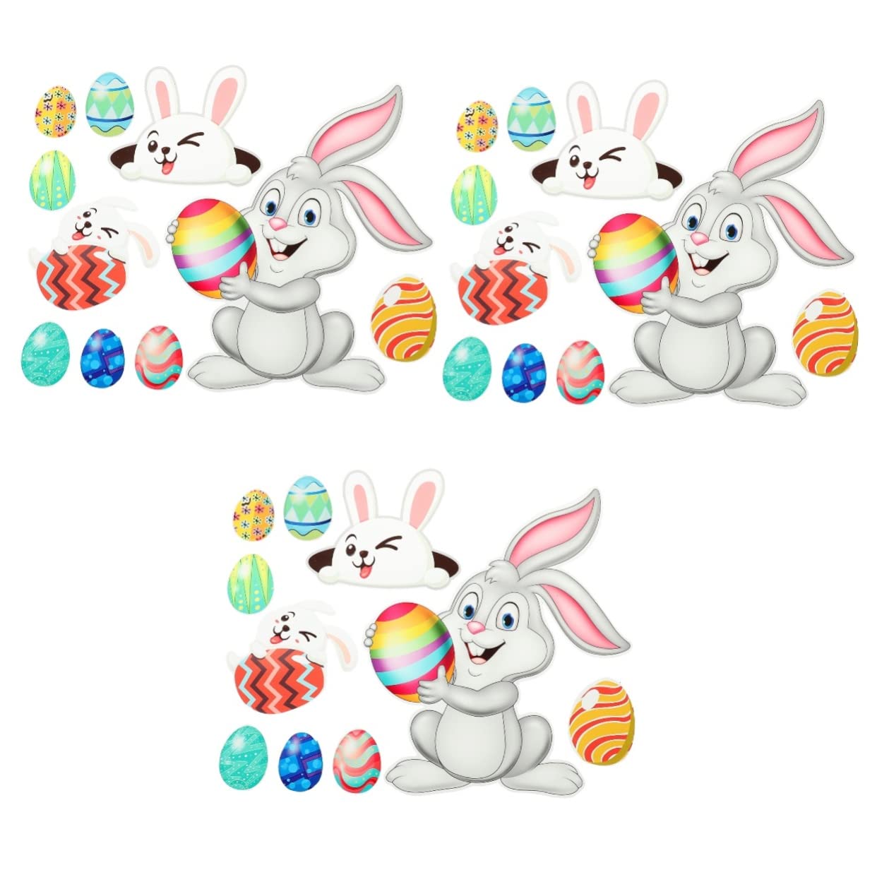 Pegatinas de Pascua BESPORTBLE 3 juegos de decoración para frigorífico y pared