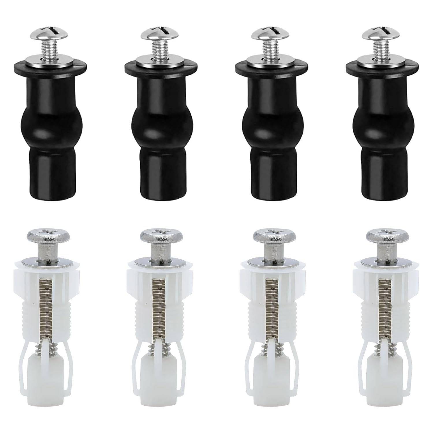 Toilet Seat Fittings,8 PCS Universal Toilet Seat Hinges Screw Cover Top