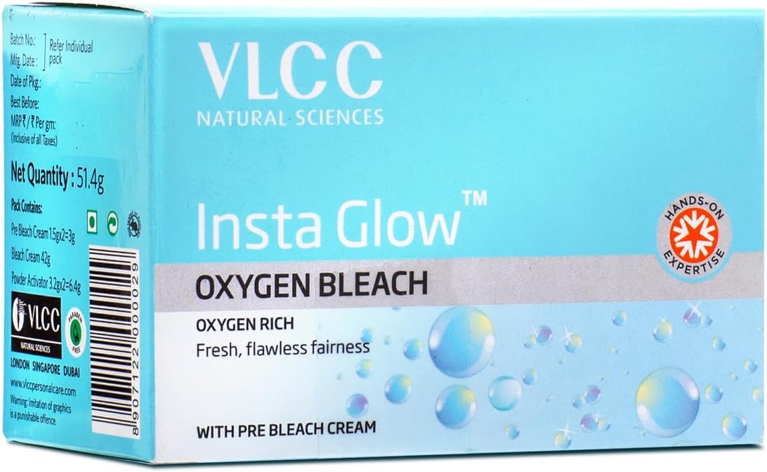 VLCC Insta Glow Oxygen Bleach, 51.4gm