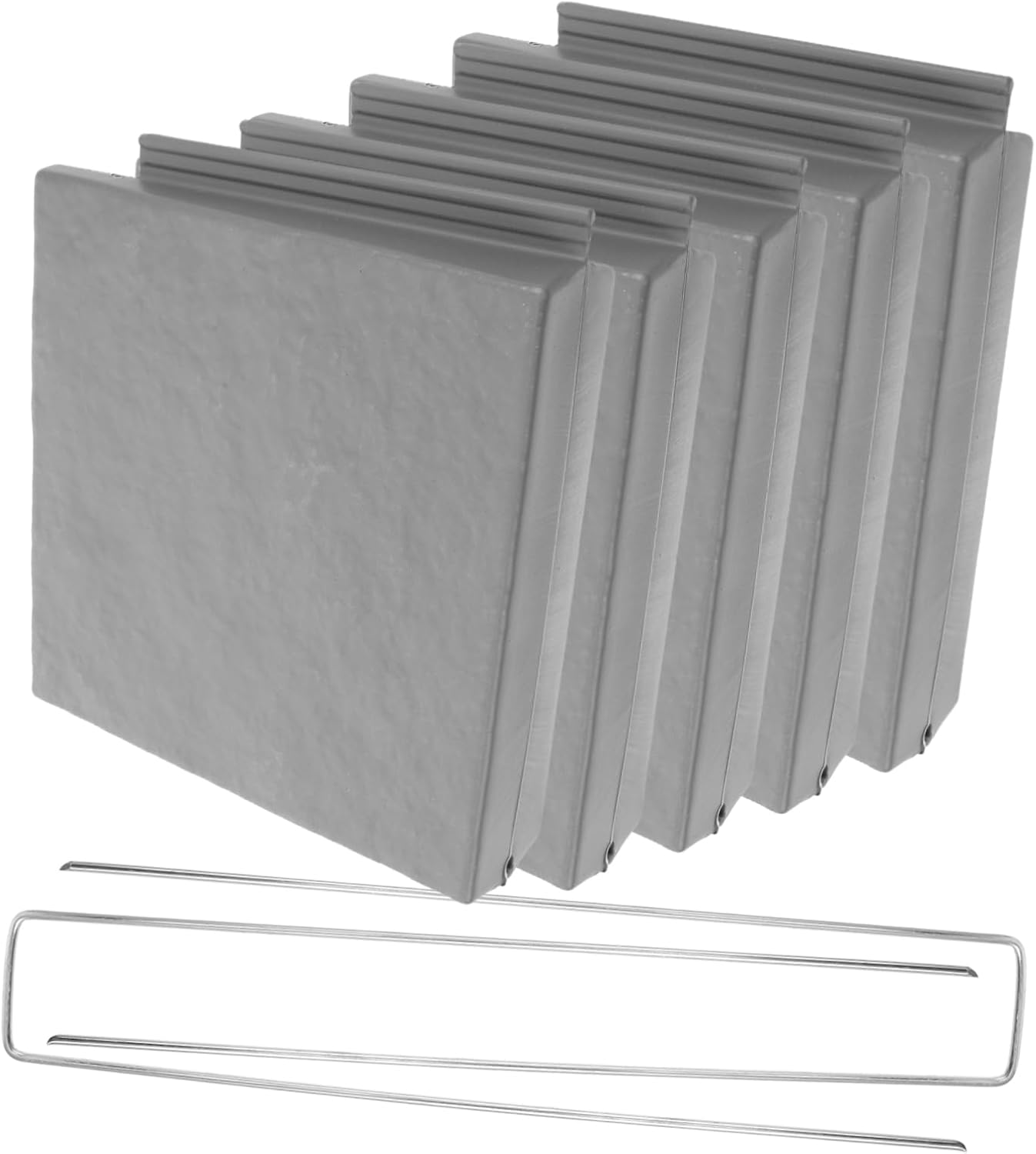 POPETPOP 5pcs Garden Edging Fence Durable Plastic Lawn Border Edging with Imitation Weatherproof Flower Bed Edges and Anchoring Spikes for Pathways and Landscaping