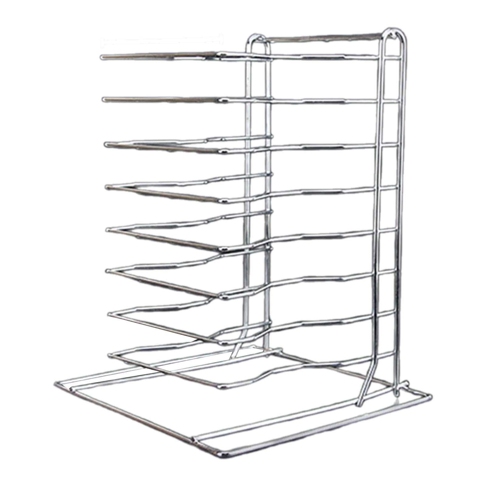 Qianly Support à Pizza en Acier Inoxydable, Gain de Place, Support de Rangement, Plateau de Table réutilisable, présentoir pour Restauration, Pique-Nique, Huit Couches