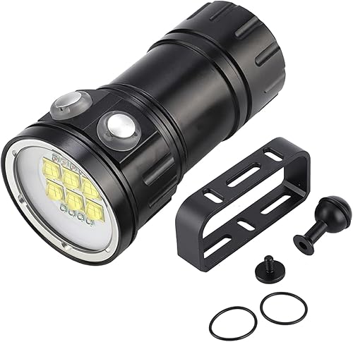 Linterna de buceo, linterna de buceo, linterna de buceo LED impermeable para exteriores, luz de buceo de energía recargable, linterna profesional de