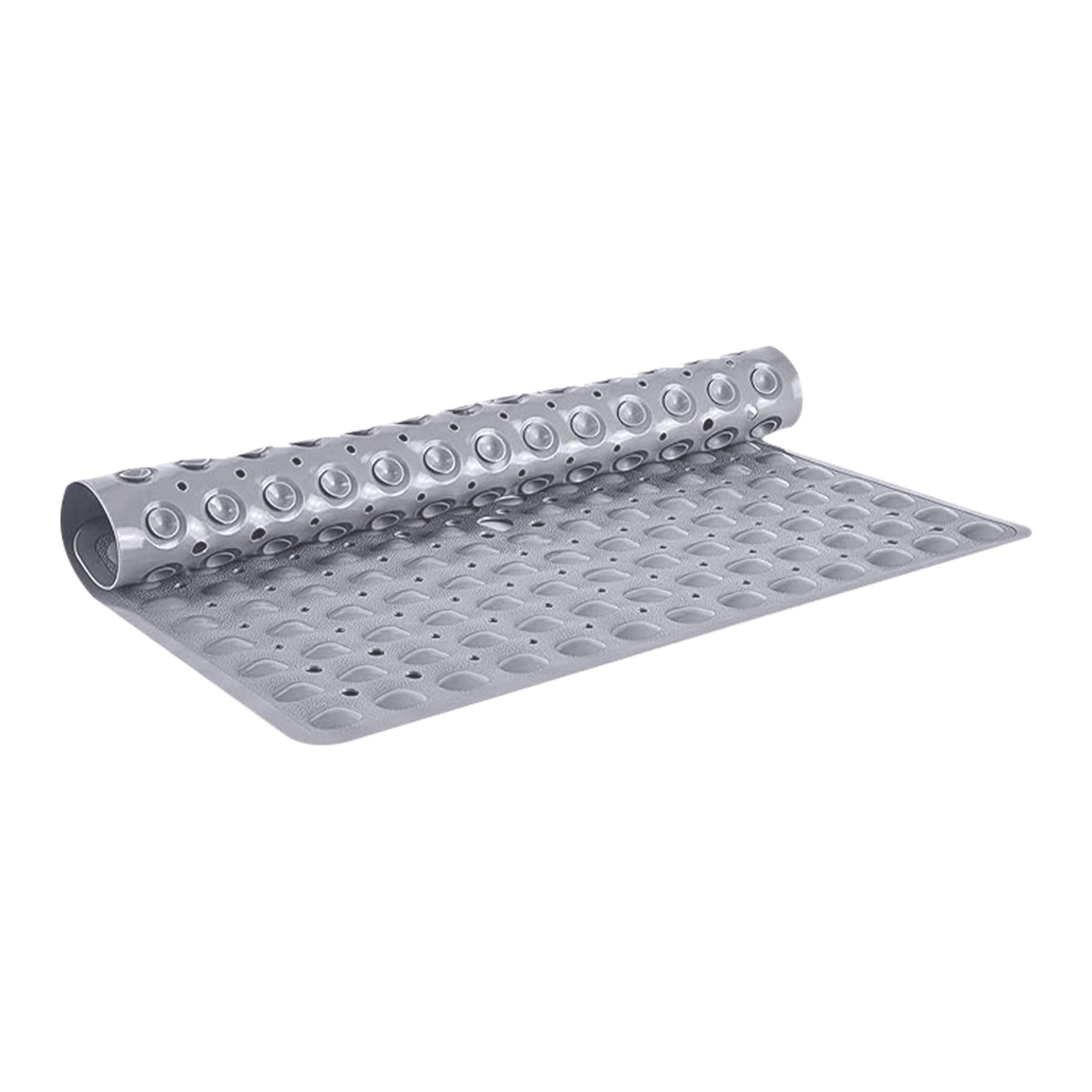 VELVETIO Square Shower Mat Non Slip Anti Mould 53x53cm Rubber Shower Mat for Inside Shower, Anti Slip Shower Mats with Drain Holes & Suction Cups, Machine Washable, Grey